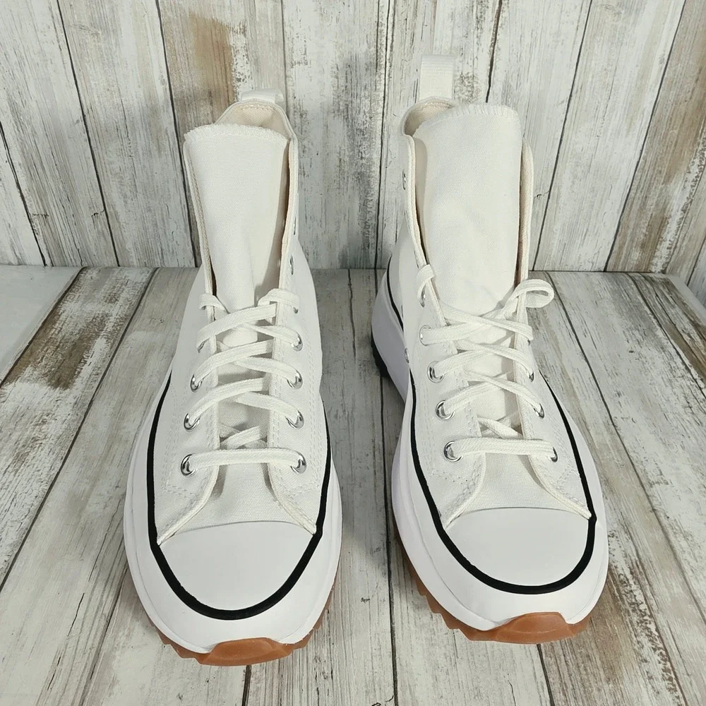 Converse Run Star Hike High Top Platform White Black Gum Mens 9 Womens 10.5 New
